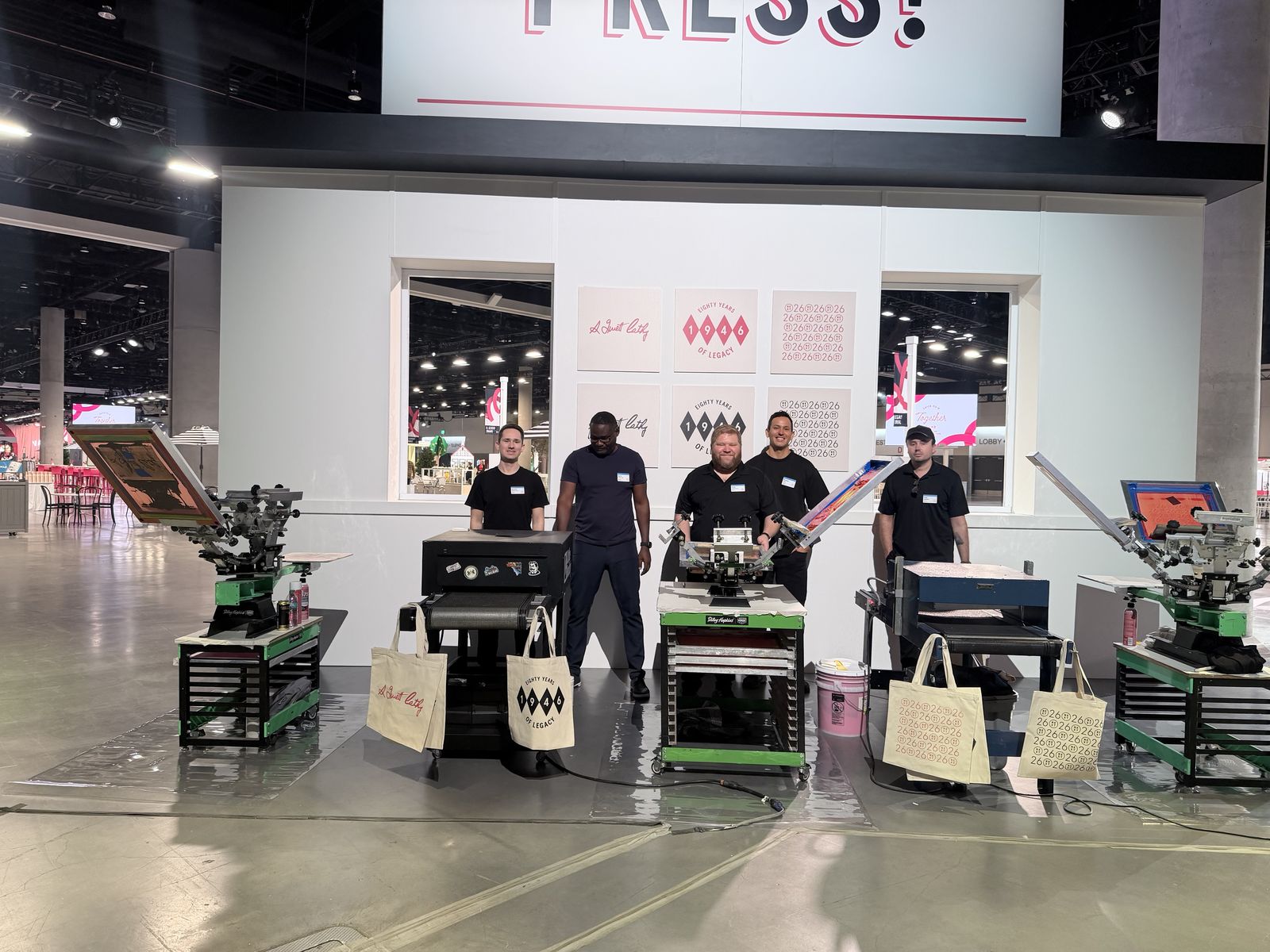 Merch Troop live printing station, the rig we bring to Charlotte events